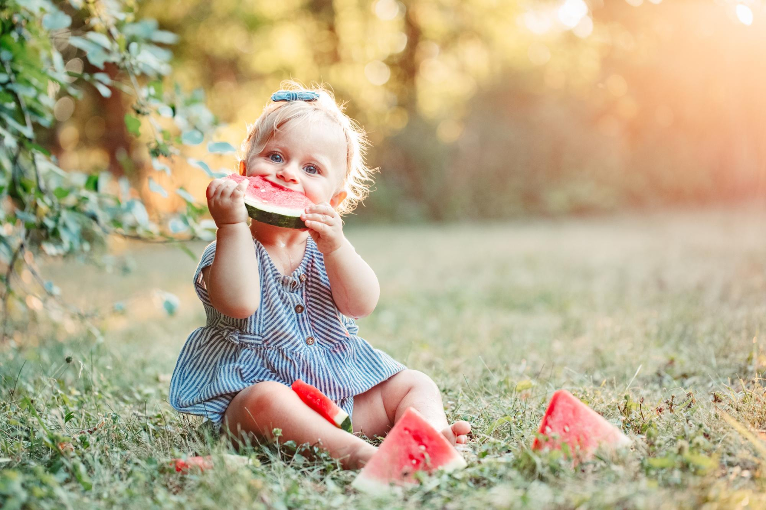 Toddler Enjoying Watermelon